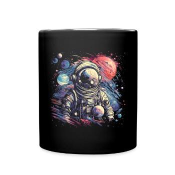 Astronaute cool au look rétro - Mug uni - noir - Devant