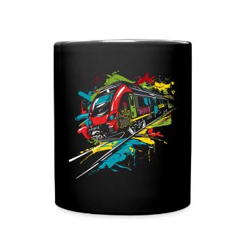 Graffiti Chemin de fer - Mug uni - noir - Devant