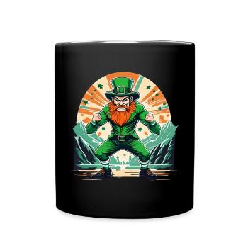 St. Patrick's Day Kleeblatt Kobold - Tasse einfarbig - Schwarz - Vorne
