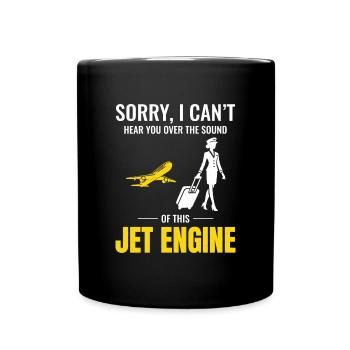 Flight Attendant Aviation Cabin Crew Airline Staff - Full Colour Mug - black - Front