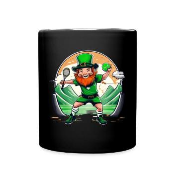 St. Patrick's Day Kleeblatt Tennis - Tasse einfarbig - Schwarz - Vorne