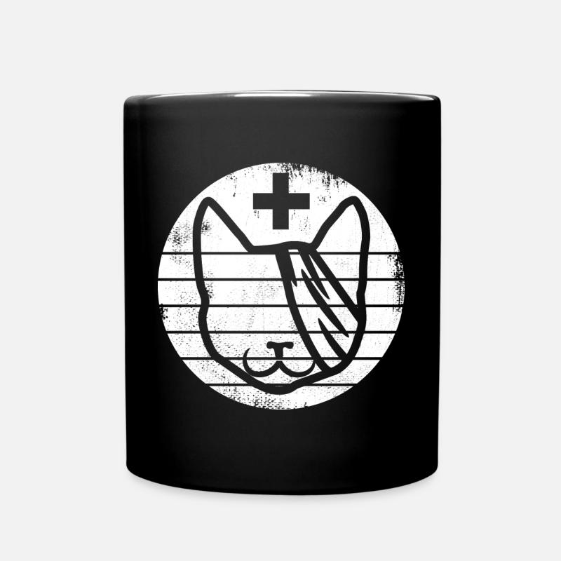 Erste Hilfe für Katzen - Tasse einfarbig - Schwarz