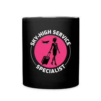 Flight Attendant Aviation Cabin Crew Air Hostess - Full Colour Mug - black - Front