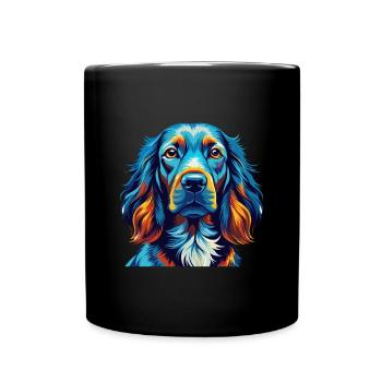 Irischer Setter Hund Rasse Bunt Karikatur Kawaii - Tasse einfarbig - Schwarz - Vorne