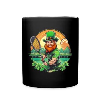 St. Patrick's Day Kleeblatt Tennis - Tasse einfarbig - Schwarz - Vorne