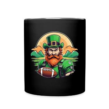 St. Patrick's Day Kleeblatt American Football - Tasse einfarbig - Schwarz - Vorne