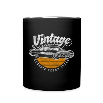 Voiture classique vieille école - Mug uni - noir - Devant