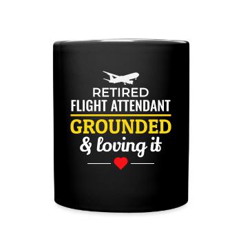 Flugbegleiter im Ruhestand Flugbegleiter Flugbegleiter - Tasse einfarbig - Schwarz - Vorne