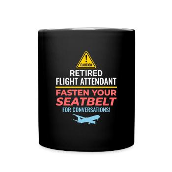 Flugbegleiter im Ruhestand Flugbegleiter Flugbegleiter - Tasse einfarbig - Schwarz - Vorne