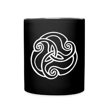 Fleur blanche à trois pétales - Mug uni - noir - Devant