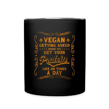Vegan Verbundenheit Essen - Tasse einfarbig - Schwarz - Vorne