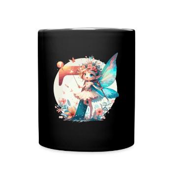 7 Jahre Fee Elfe Geburtstag Geschenk - Tasse einfarbig - Schwarz - Vorne