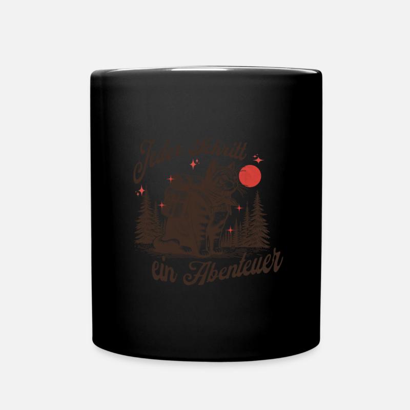 Promeneur de chats aventureux près du ciel nocturne - Mug uni - noir