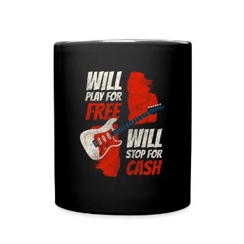 Straßenmusiker Spende Band - Tasse einfarbig - Schwarz - Vorne