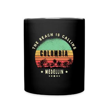 Medellin Kolumbien Palmen Strand Design - Tasse einfarbig - Schwarz - Vorne