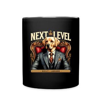 Dudley Labrador Suit Next Level Dog King Chair - Full Colour Mug - black - Front