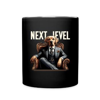 Dudley Labrador Suit Next Level Dog King Chair - Full Colour Mug - black - Front
