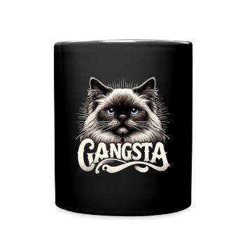Heilige Birma Katze Birmakatze Gangsta Geschenk - Tasse einfarbig - Schwarz - Vorne
