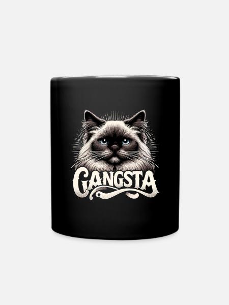 Heilige Birma Katze Birmakatze Gangsta Geschenk - Tasse einfarbig - Schwarz