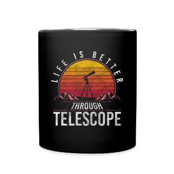 Universum Forschen Weltraum Schwarzes Loch - Tasse einfarbig - Schwarz - Vorne