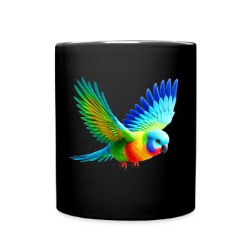 Perruche arc-en-ciel (03) - Mug uni - noir - Devant