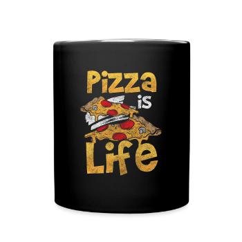 Pizza Pizzaofen Käse Lecker - Tasse einfarbig - Schwarz - Vorne