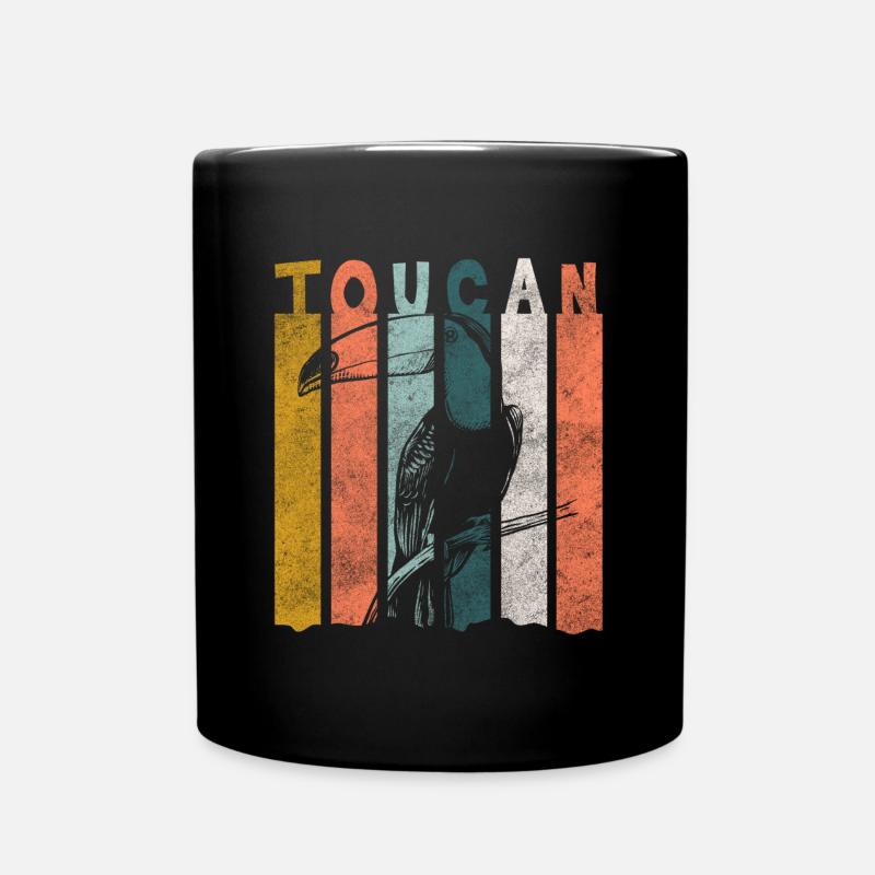 Oiseau coloré forêt tropicale rare - Mug uni - noir