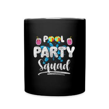 Pool Party Bathing Party Time - Full Colour Mug - black - Front