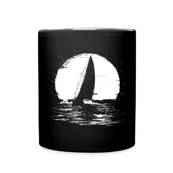 Segelboot - Tasse einfarbig - Schwarz - Vorne