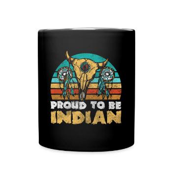 Native American Feather Headdress Dead Symbols - Full Colour Mug - black - Front