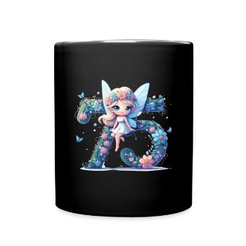 75 Years Fairy Elf Birthday Anniversary Gift - Full Colour Mug - black - Front