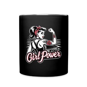 Girl Power Force Femme Rockabilly Cadeau - Mug uni - noir - Devant