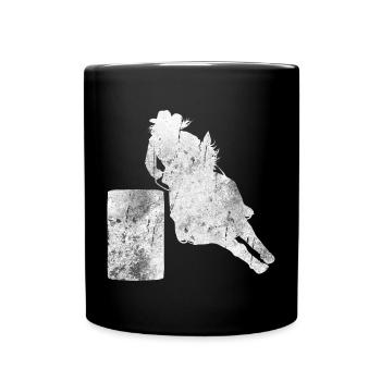 Cheval de course de barils de rodéo - Mug uni - noir - Devant