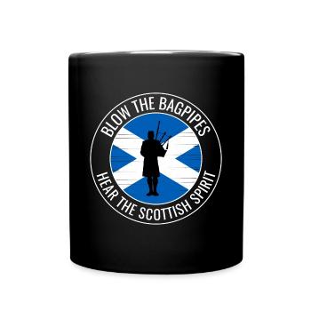 Dudelsackspieler Instrument Schottische Flagge Schottland - Tasse einfarbig - Schwarz - Vorne
