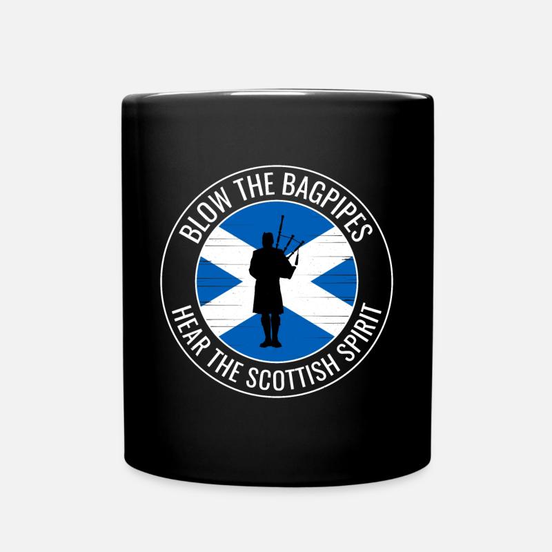 Dudelsackspieler Instrument Schottische Flagge Schottland - Tasse einfarbig - Schwarz