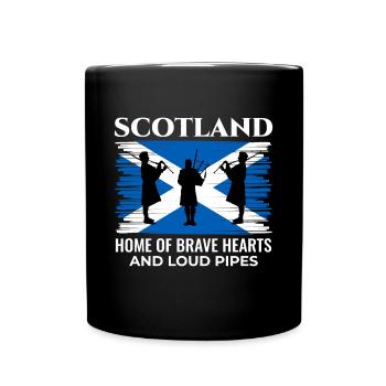 Bagpipe Player Instrument Scottish Scotland Flag - Full Colour Mug - black - Front