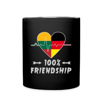 Litauen und Deutschland 100% Freundschaft - Tasse einfarbig - Schwarz - Vorne
