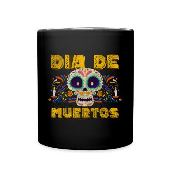 Holiday Skull Honor Remembrance - Full Colour Mug - black - Front