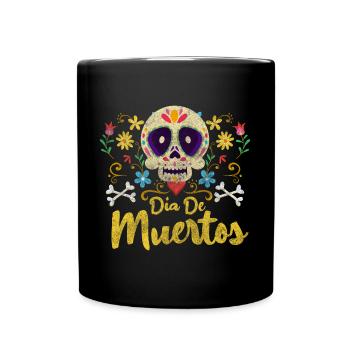 Mexique Crâne Octobre Tradition - Mug uni - noir - Devant