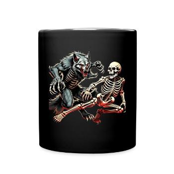 Gruseliges Halloween-partykostüm Werwolf Und - Mug uni - noir - Devant