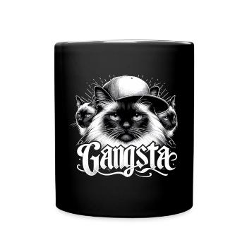 Heilige Birma Katze Birmakatze Trio Gangsta Gesche - Tasse einfarbig - Schwarz - Vorne