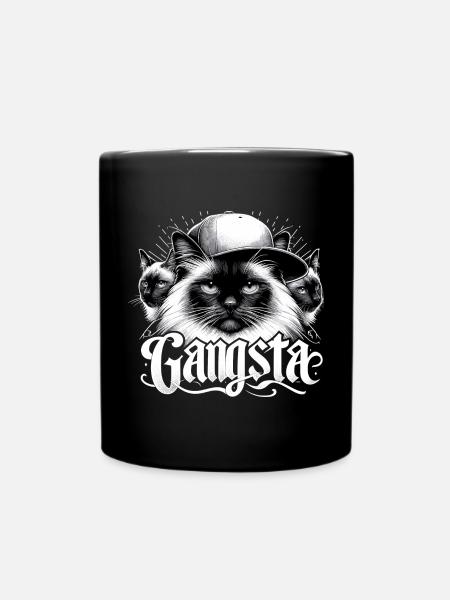 Heilige Birma Katze Birmakatze Trio Gangsta Gesche - Tasse einfarbig - Schwarz