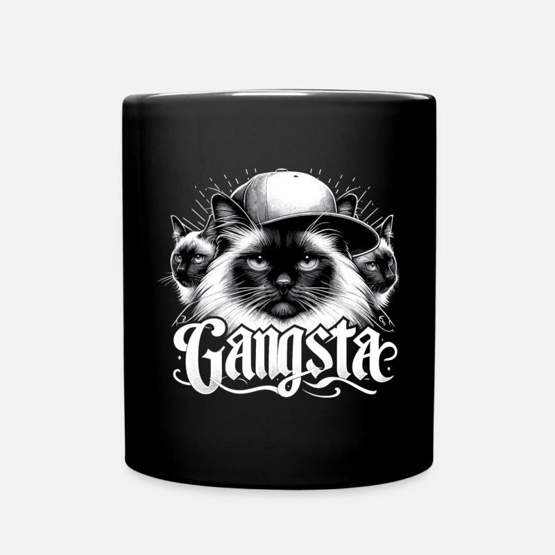 Heilige Birma Katze Birmakatze Trio Gangsta Gesche - Tasse einfarbig - Schwarz