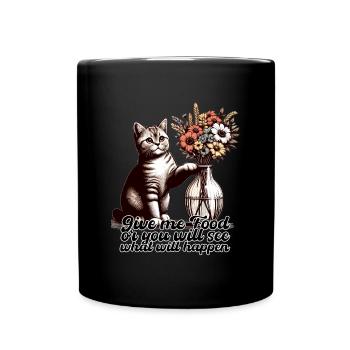 BKH Britisch Kurzhaar Katze Vase umkippen Geschenk - Tasse einfarbig - Schwarz - Vorne