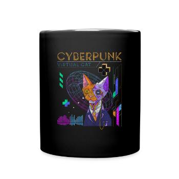 Zukunft Fantasy Neon - Tasse einfarbig - Schwarz - Vorne