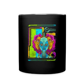 Zukunft Cosplay Neon Gamer - Tasse einfarbig - Schwarz - Vorne