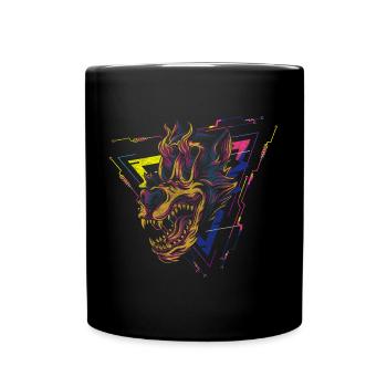 Cyberpunk Fantasy Synthwave Japanisch - Tasse einfarbig - Schwarz - Vorne