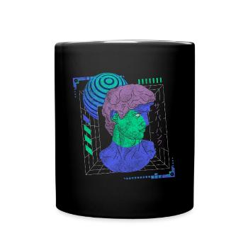 Cyborg Steampunk Anime Japan - Tasse einfarbig - Schwarz - Vorne