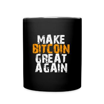 Make Bitcoin Great Again Motivational Design - Full Colour Mug - black - Front