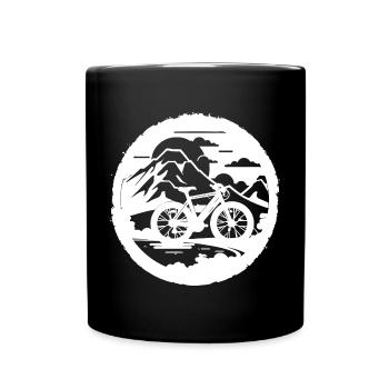 Mountain Bike Graphics - Full Colour Mug - black - Front